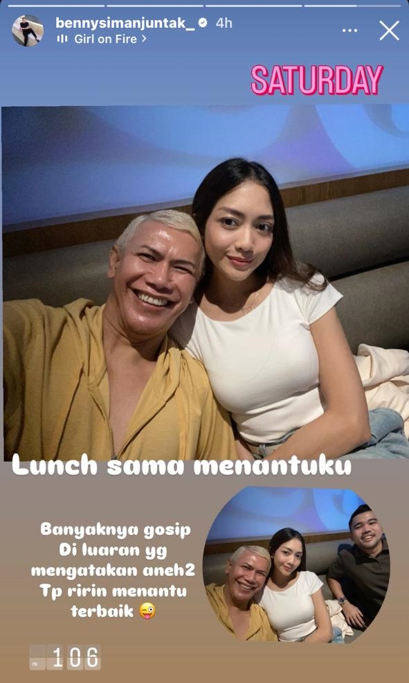 Instagram Story Benny Simanjuntak Paman Jonathan Frizzy